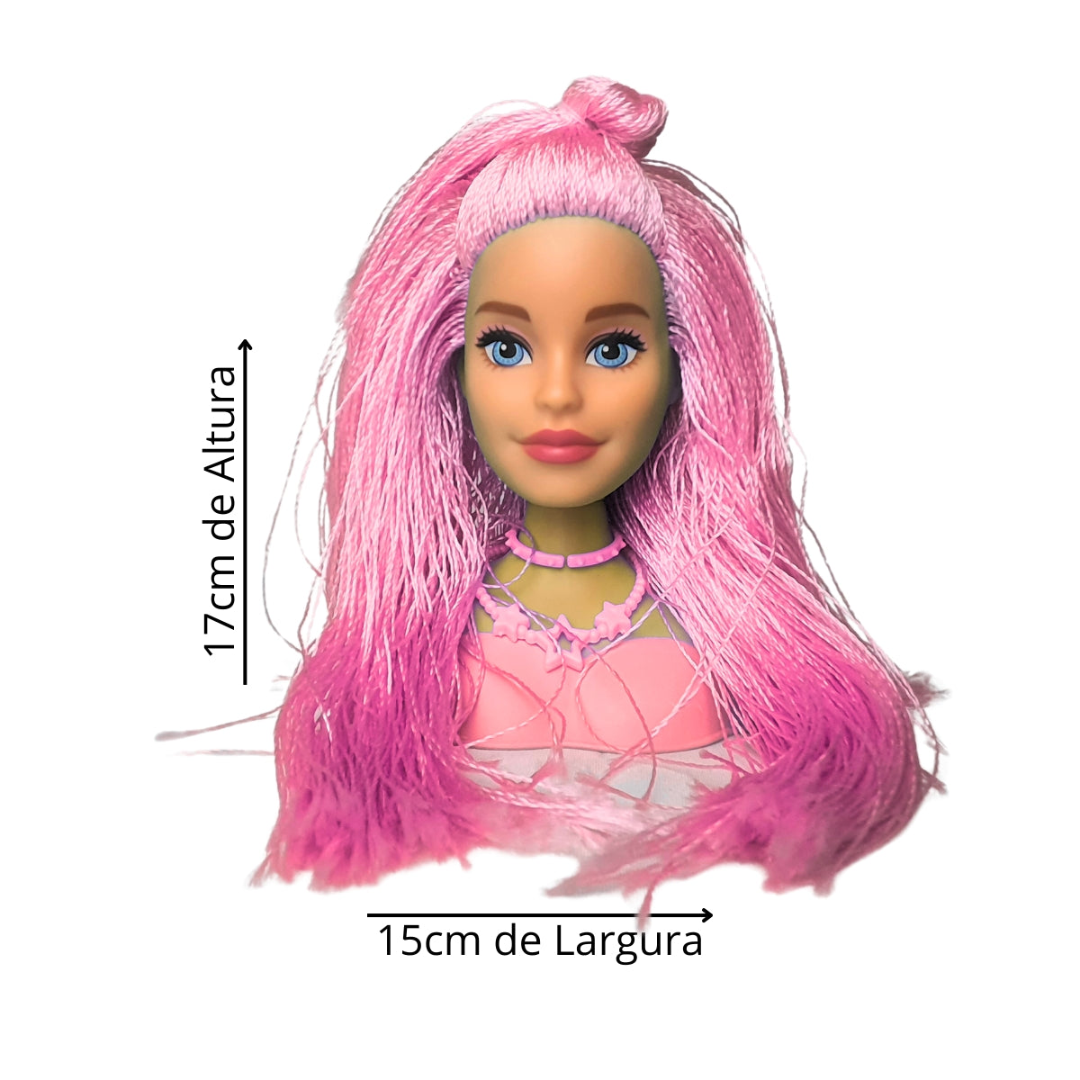 Boneca Barbie Mini Styling Head - Special Hair Cor Rosa Boneca Barbie Mini Styling Head - Special Hair Cor Rosa